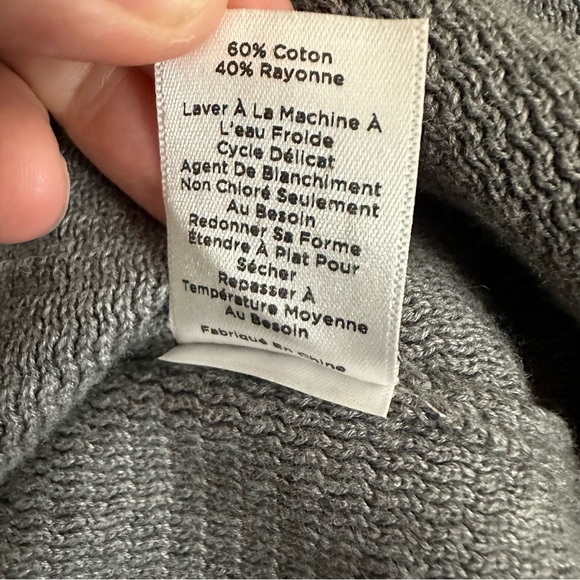 Talbots Womens Medium Sweater Cardigan Open Front Split Back Gray Long Sleeve - Picture 7 of 7